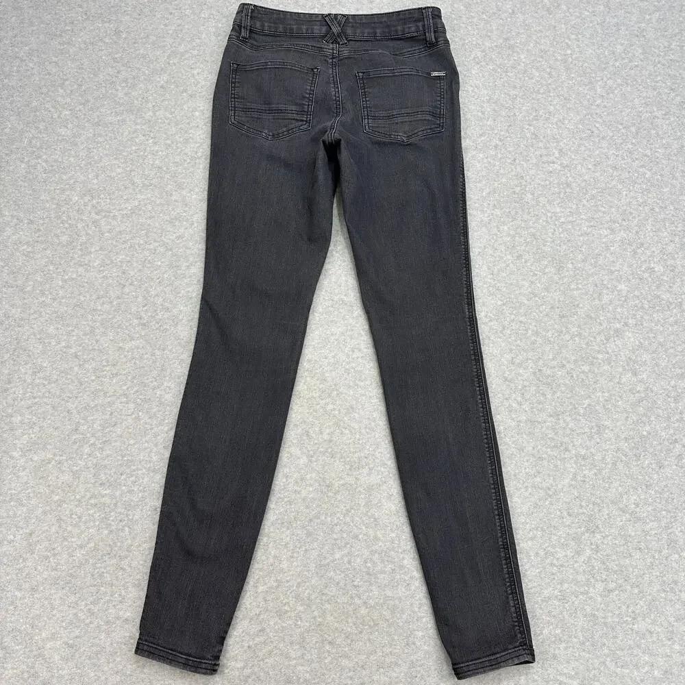 prAna Oday Jeans Black High Rise WMNS 4/27 Skinny Stretch Pants Minimalist Chic